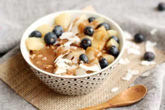 porridge poire noisette à la vapeur douce