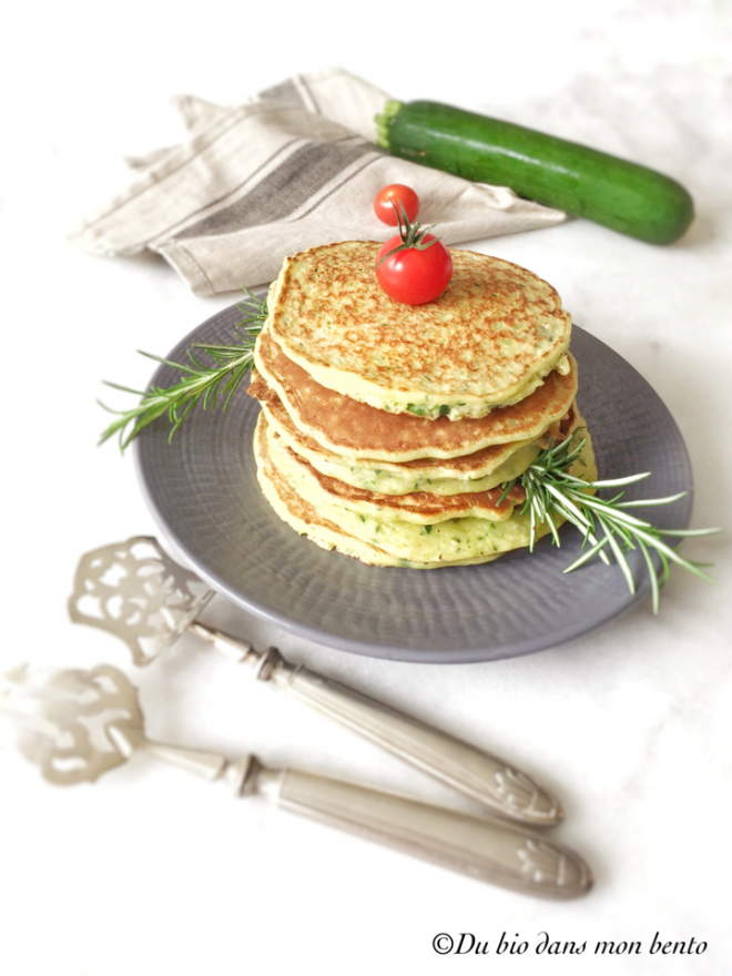 Pancakes de courgette - du bio dans mon bento