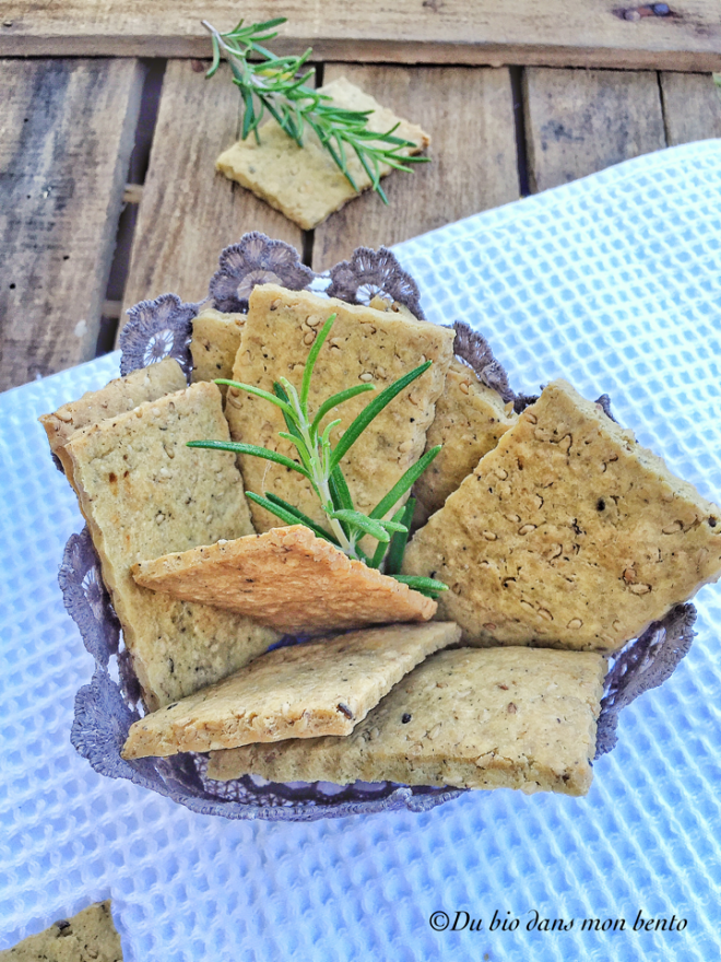 Crackers vegan croustillants du bio dans mon bento