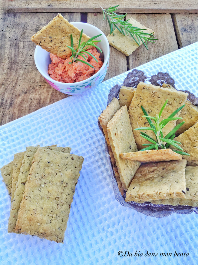 Crackers vegan croustillants du bio dans mon bento
