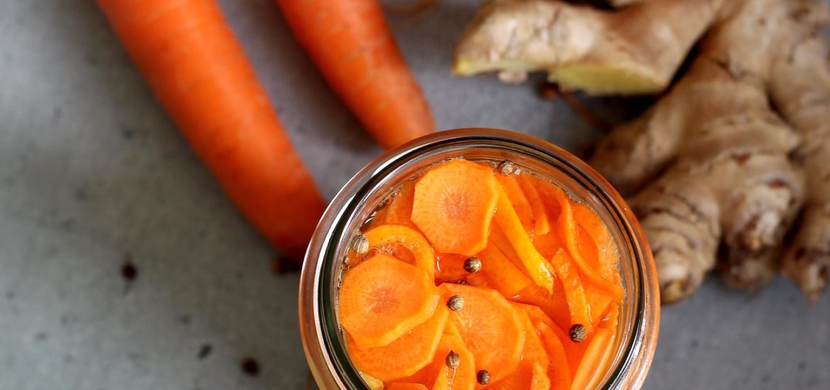Pickles de carottes gingembre orange