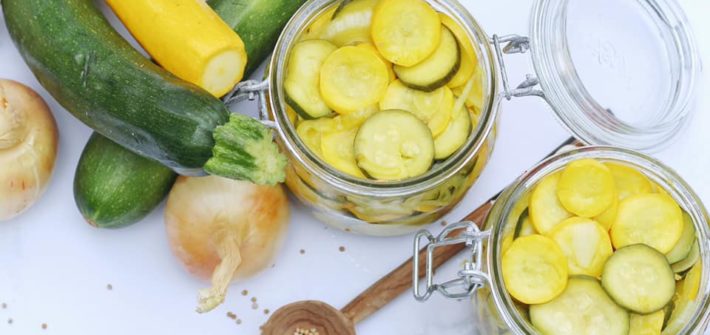 Conserves de courgette en pickles